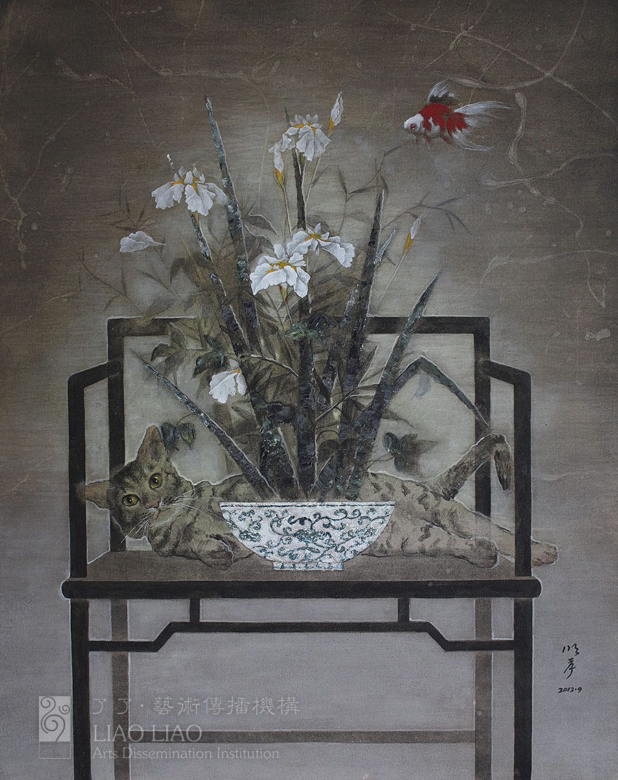 129  《瓶花》   80×100cm