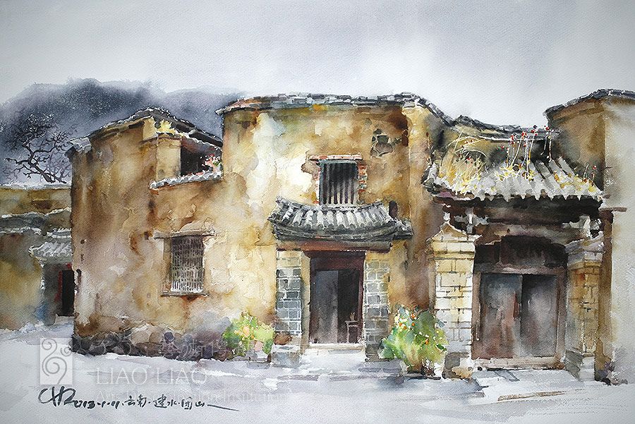 23  《老宅院即景》  77×52cm