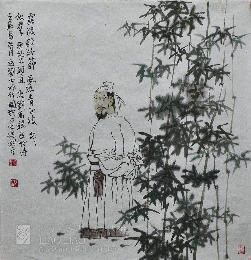 三尺斗8  《庭竹诗·刘禹锡》  53×50cm