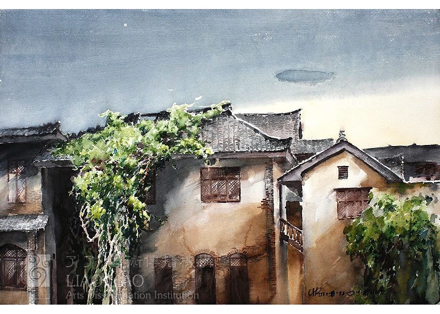 15  《老宅院即景》  77×52cm