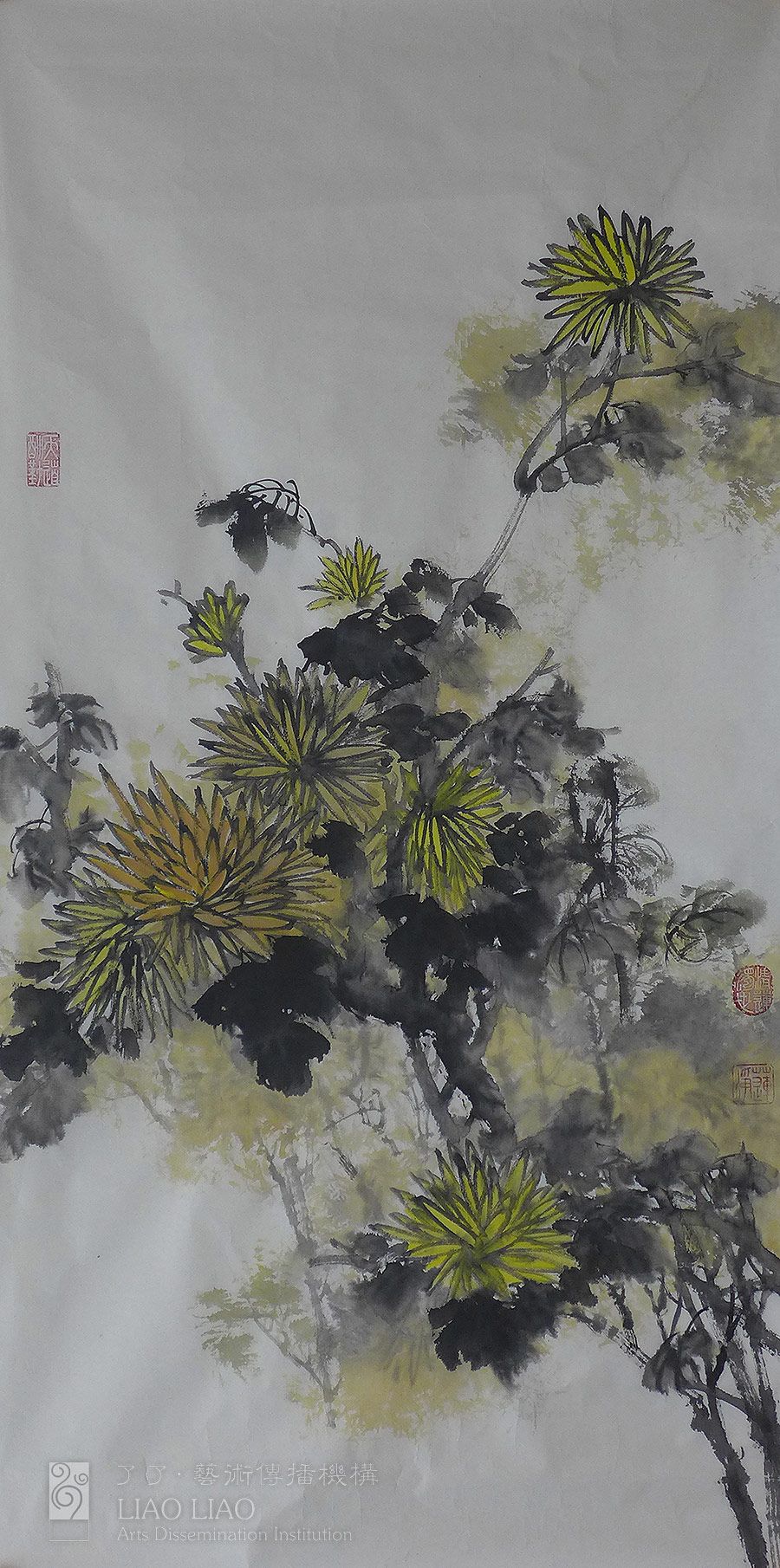 《菊》 50x100cm