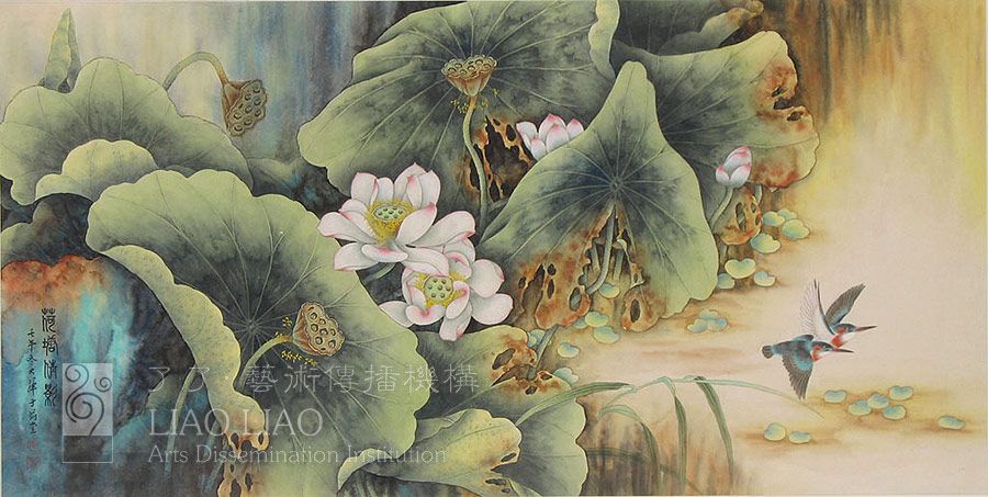 四尺18  《荷塘清影》  130×65cm