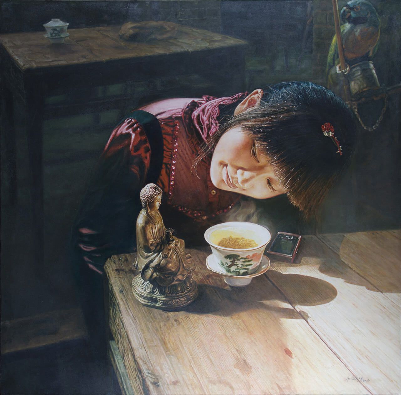 8《茶馆系列—应》180×177cm布面油画2008年