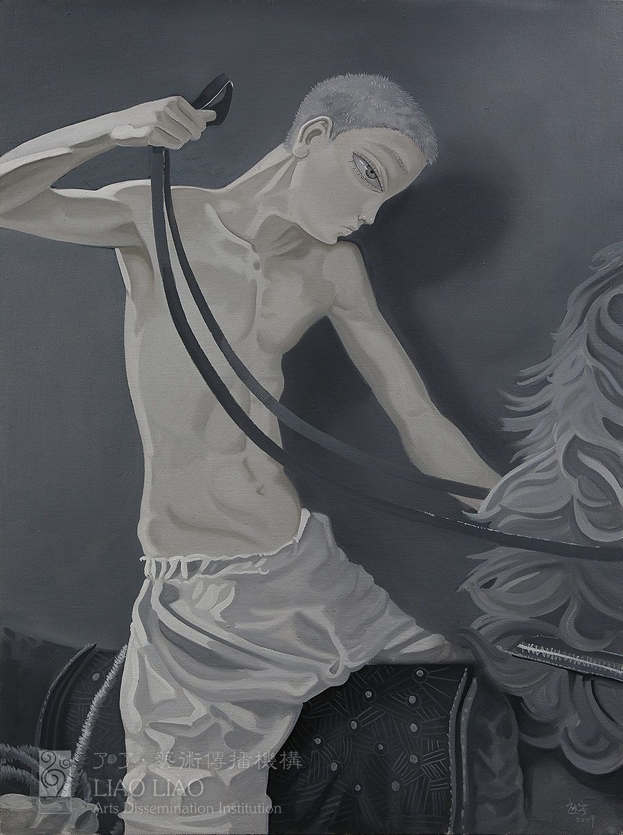 1《骑马的男子》60×80cm布面油画2009年