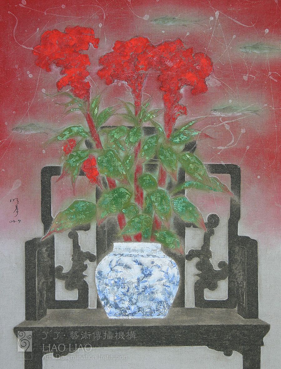 4  《瓶花.冠》   80×100cm