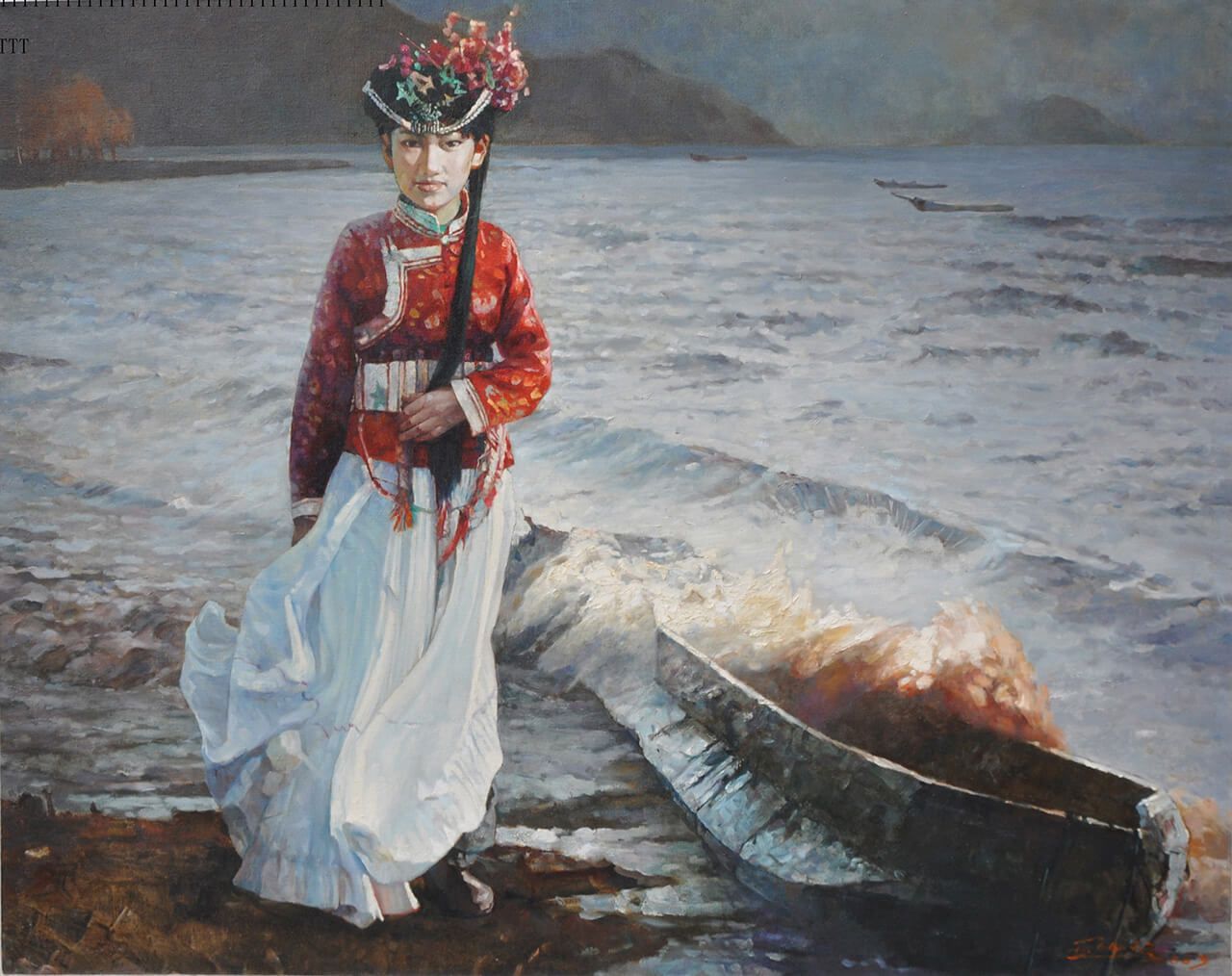 9《风来了，浪高了》120×95cm布面油画2008年