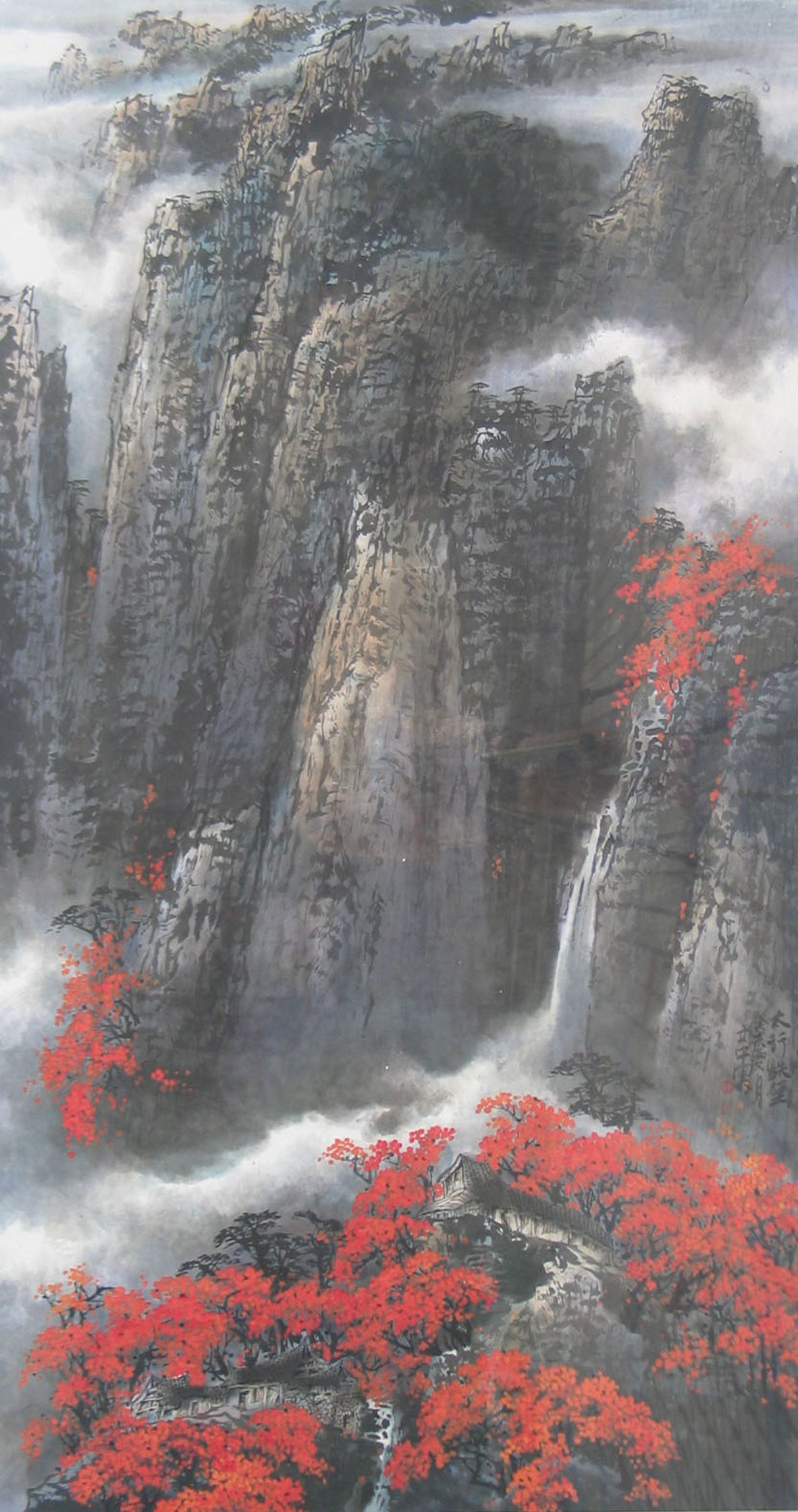 六尺3《山水》97×180cm2008年