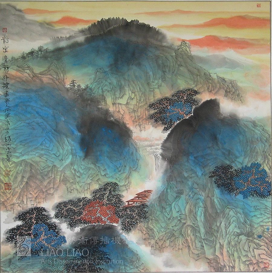 四尺斗4  《龙泉清静好读书》  69×69cm