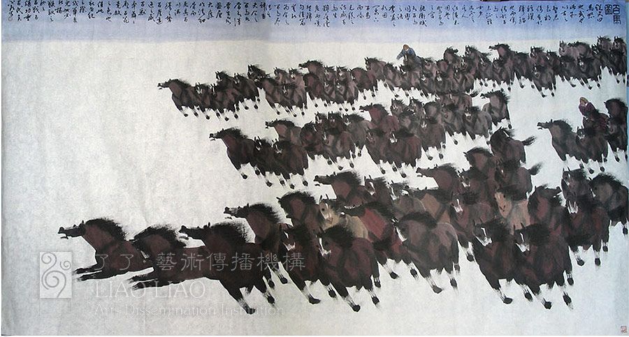 D6  《百马图》  180×97cm