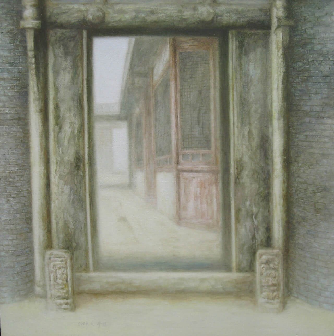 15《门影》120×120cm布面油画2004年