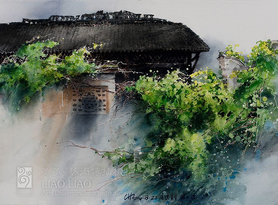 40  《老宅院即景》  77×57cm