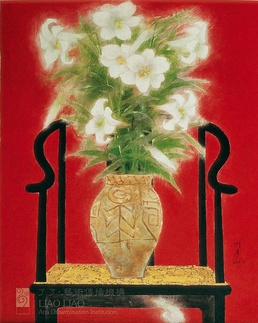 7  《瓶花.红》   60×80cm