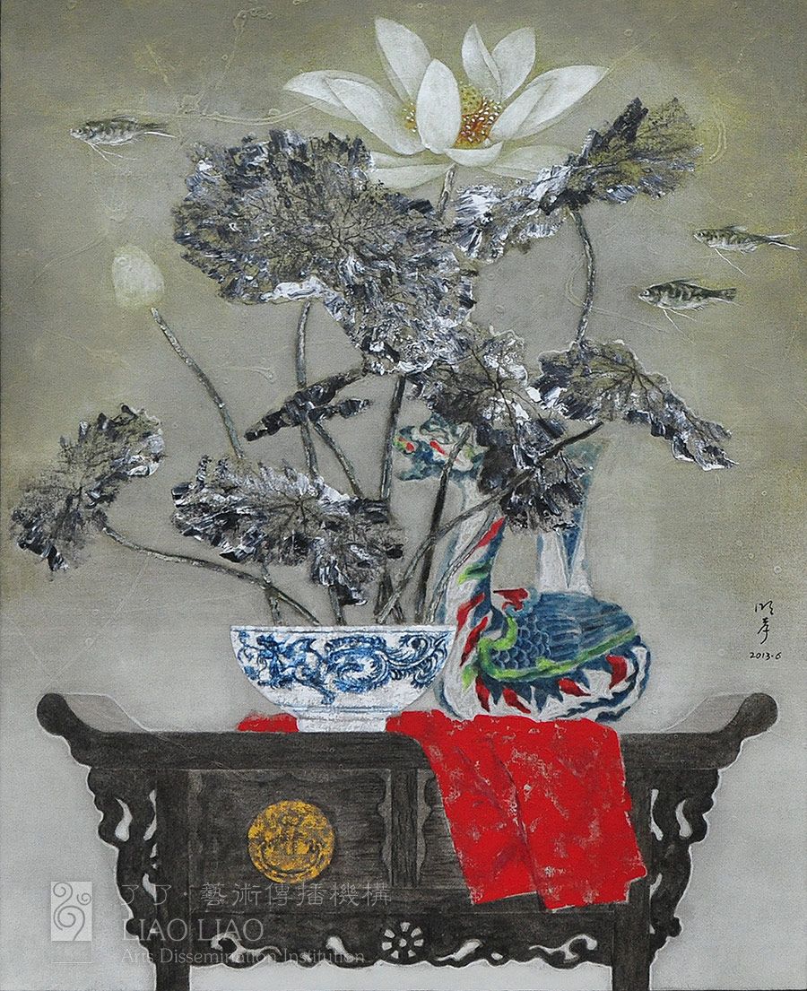 131  《瓶花》  80×100cm