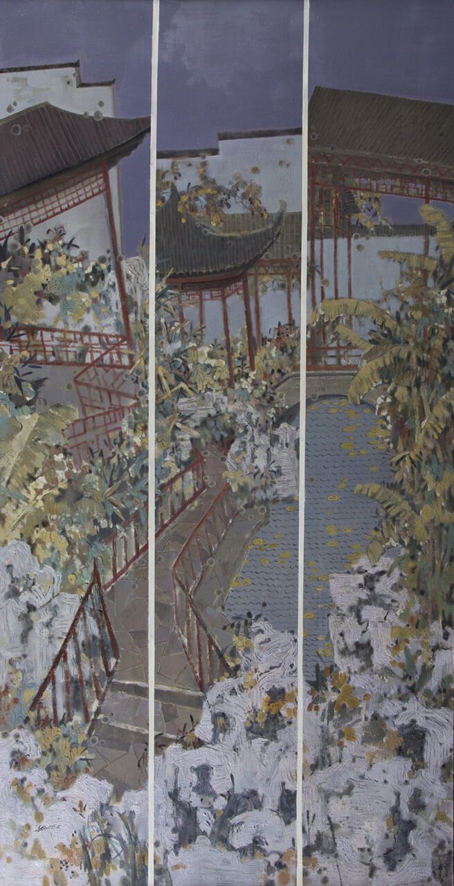 21《庭园系列-庭园之韵》100×200cm布面油画2015年