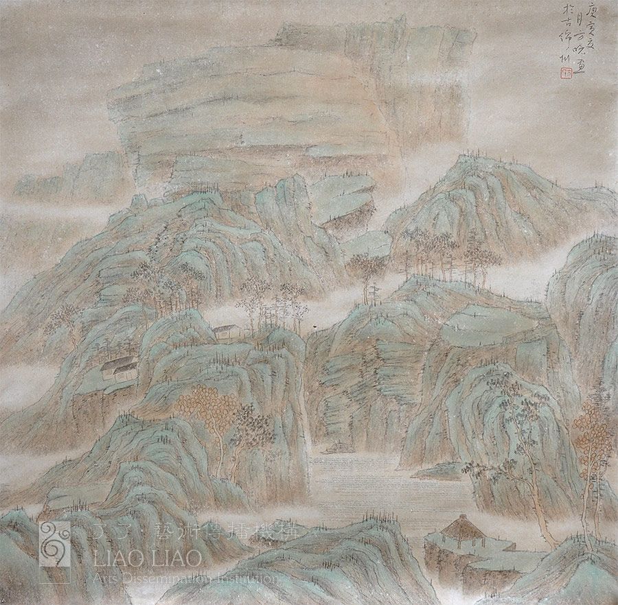 四尺斗2  《山水》   66×66cm