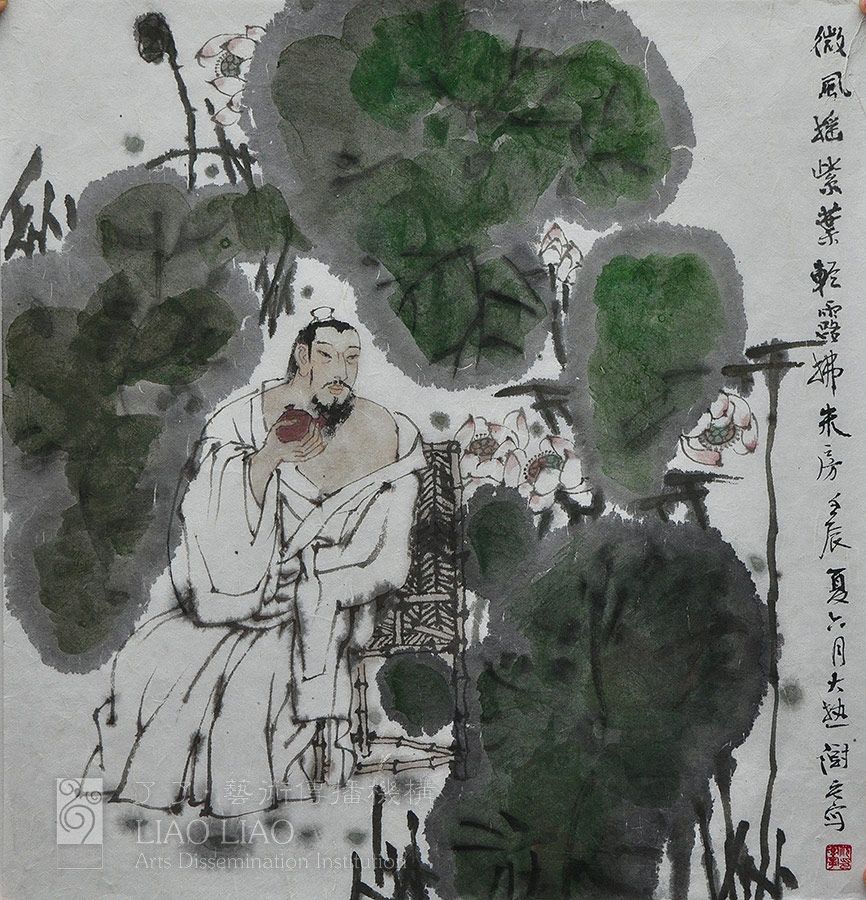 三尺斗12  《微风摇紫叶》  53×50cm